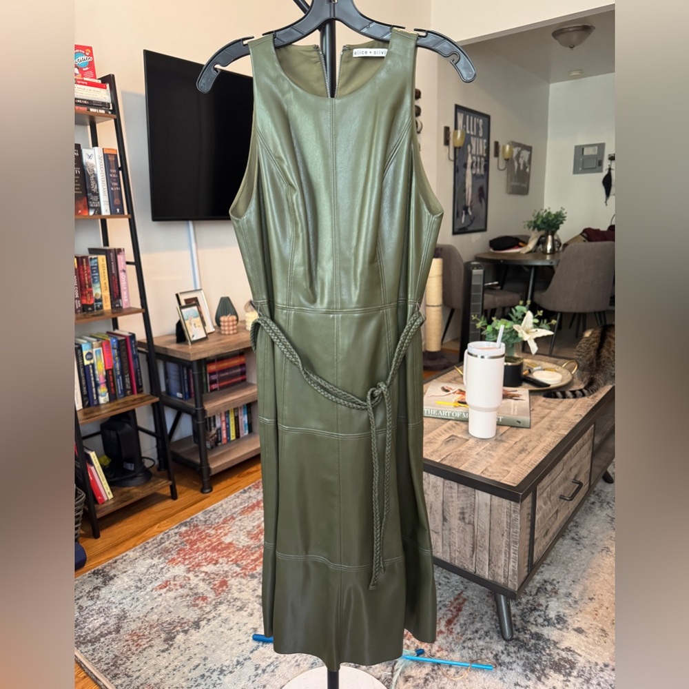 Alice & Olivia vegan leather dress